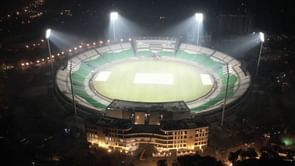 Ground staff conduct special drills on how to catch a fan inside Gaddafi stadium in Lahore ahead of 2025 Champions Trophy