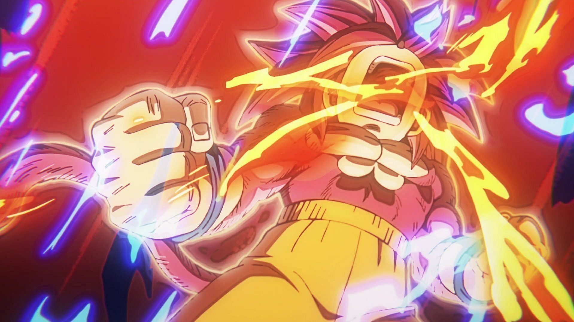 Goku transforming into Super Saiyan 4 (Image via Toei Animation).