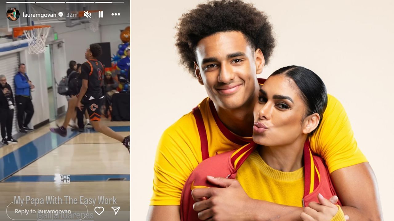 Laura Govan, the former girlfriend of Gilbert Arenas and mother of high school phenom Alijah Arenas, shares a highlight reel of her son on Instagram on Wednesday. [photo: @lauramgovan/IG]