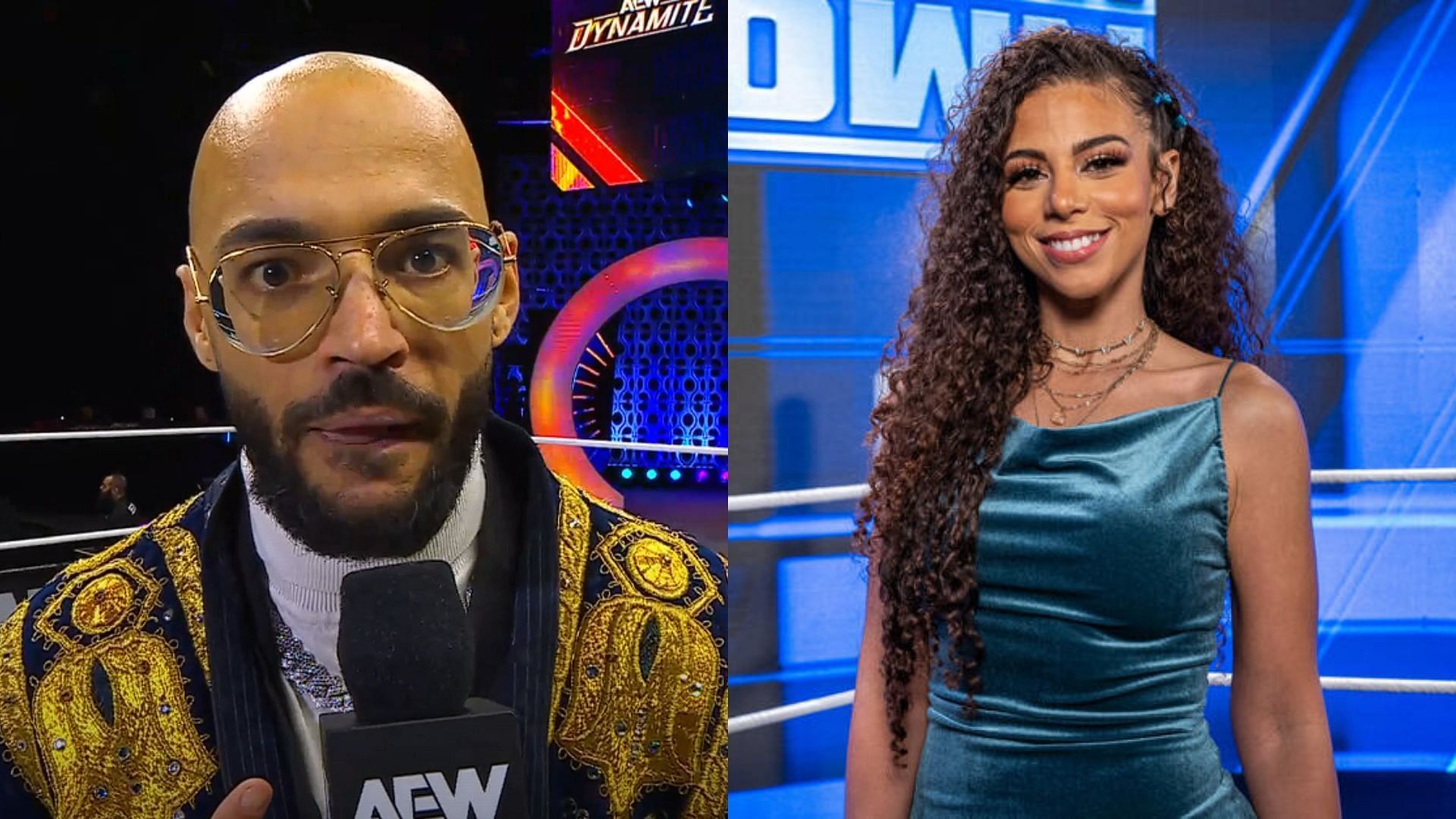 Samantha Irvin and Ricochet are engaged [photo: wwe.com and AEW