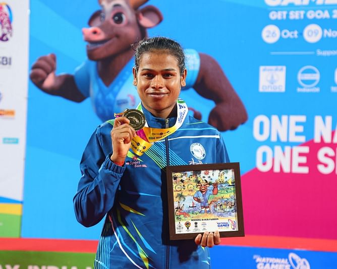 KM Chanda betters meet record in women's 800m; wins third consecutive National Games gold