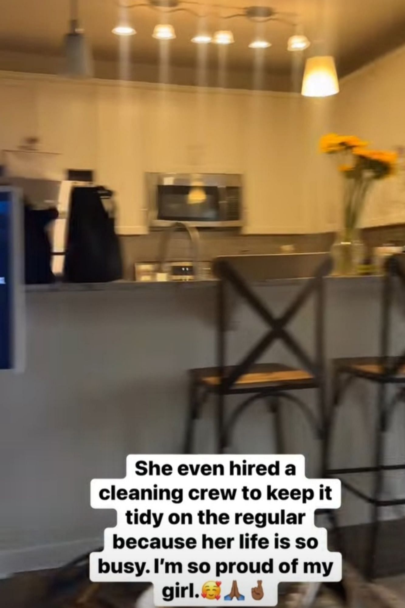 &quot;She even hired a cleaning crew to keep it tidy on the regular because her life is so busy. I&#039;m so proud of my girl 🥰 🤞🏿 🙏 &quot;