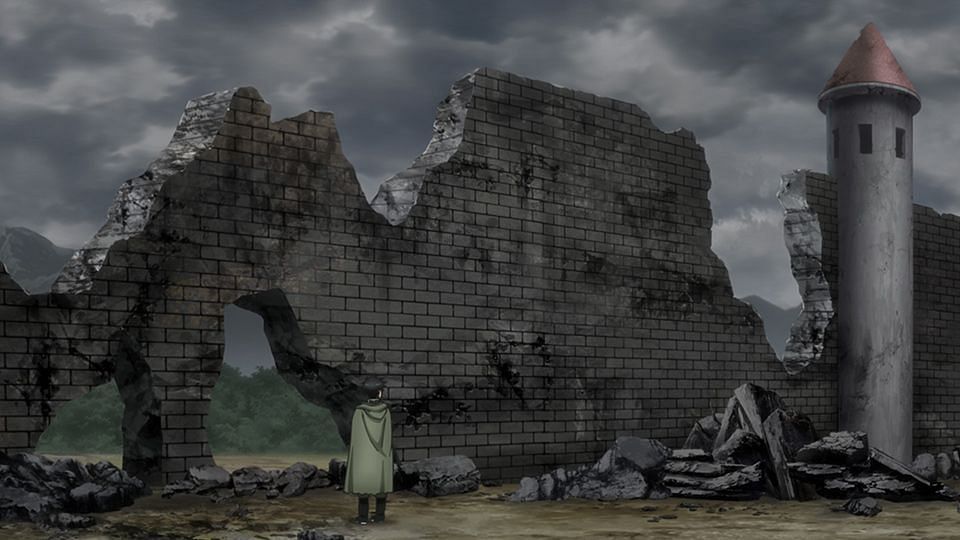 The destruction of rayshik, as can be seen in the anime (picture about overto noboru)