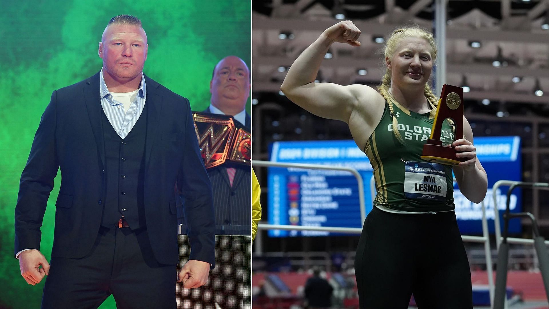 Brock Lesnar (left) and his daughter Mya Lesnar 