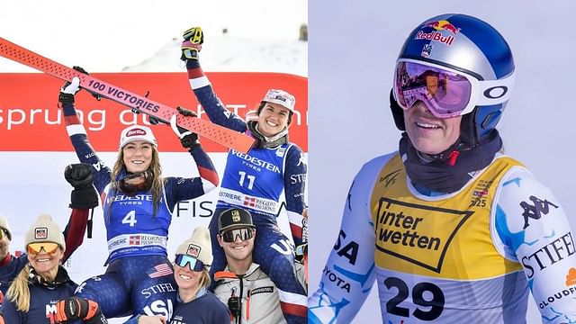 Mikaela Shiffrin, Paula Moltzan, and Lindsey Vonn (Image via: Both via Getty)