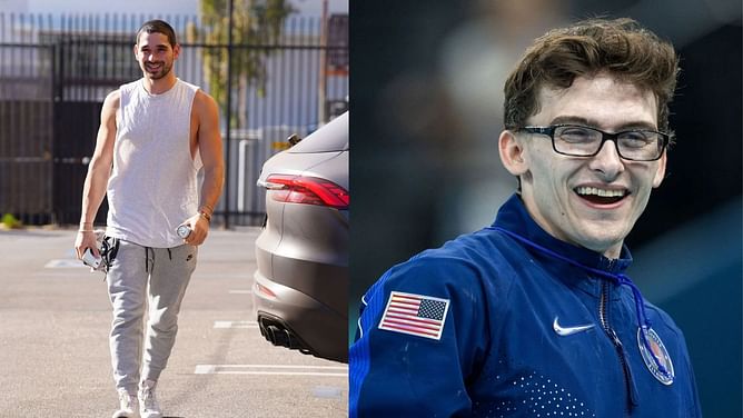 Ilona Maher's dance partner joins Stephen Nedoroscik for a dance challenge with a hilarious message amid DWTS Tour