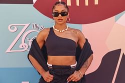 Jordan Chiles turn heads in black slit dress at Vanity Fair x Instagram party