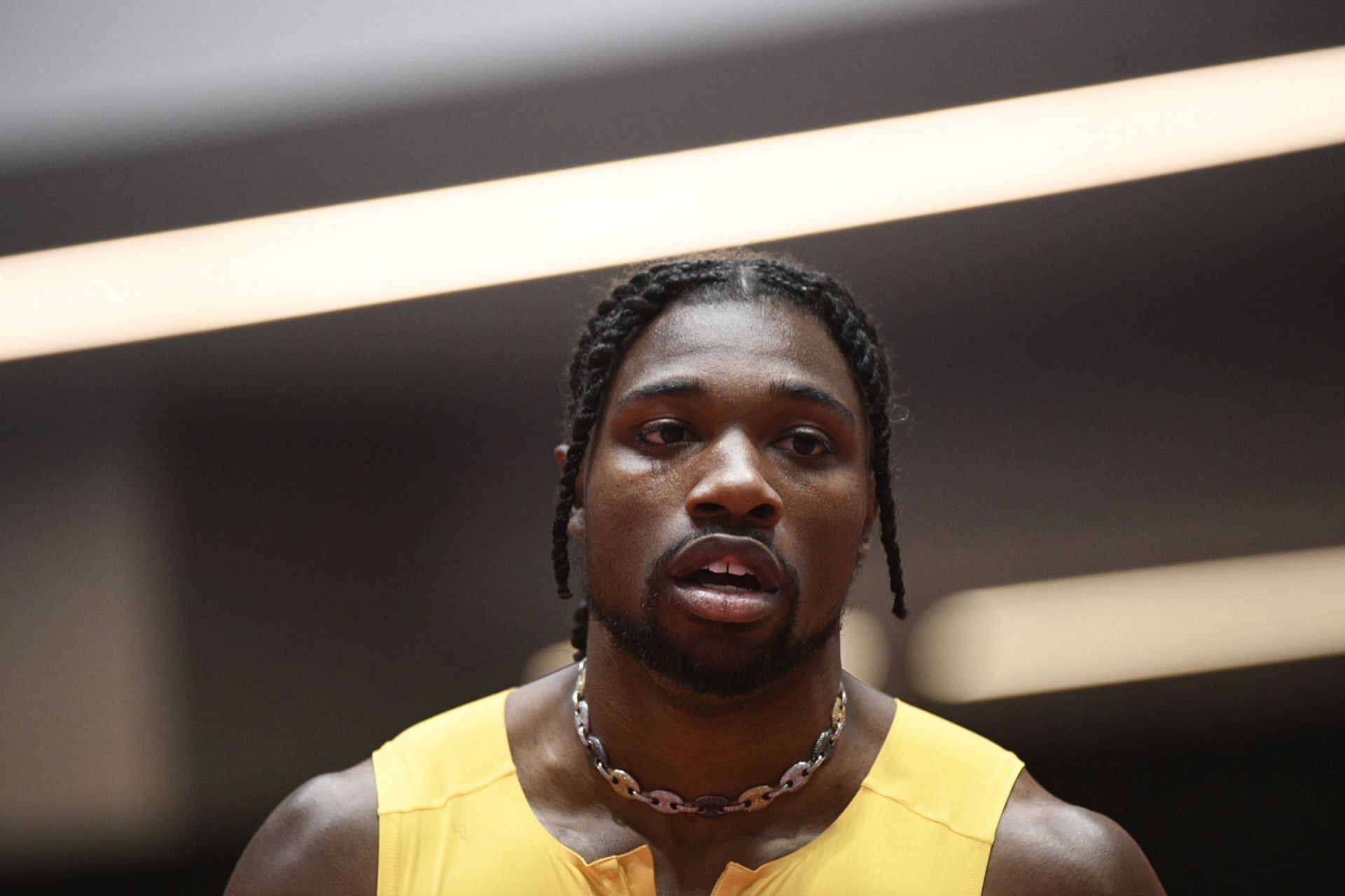 Noah Lyles competes in the New Balance Indoor Grand Prix - Source: Getty