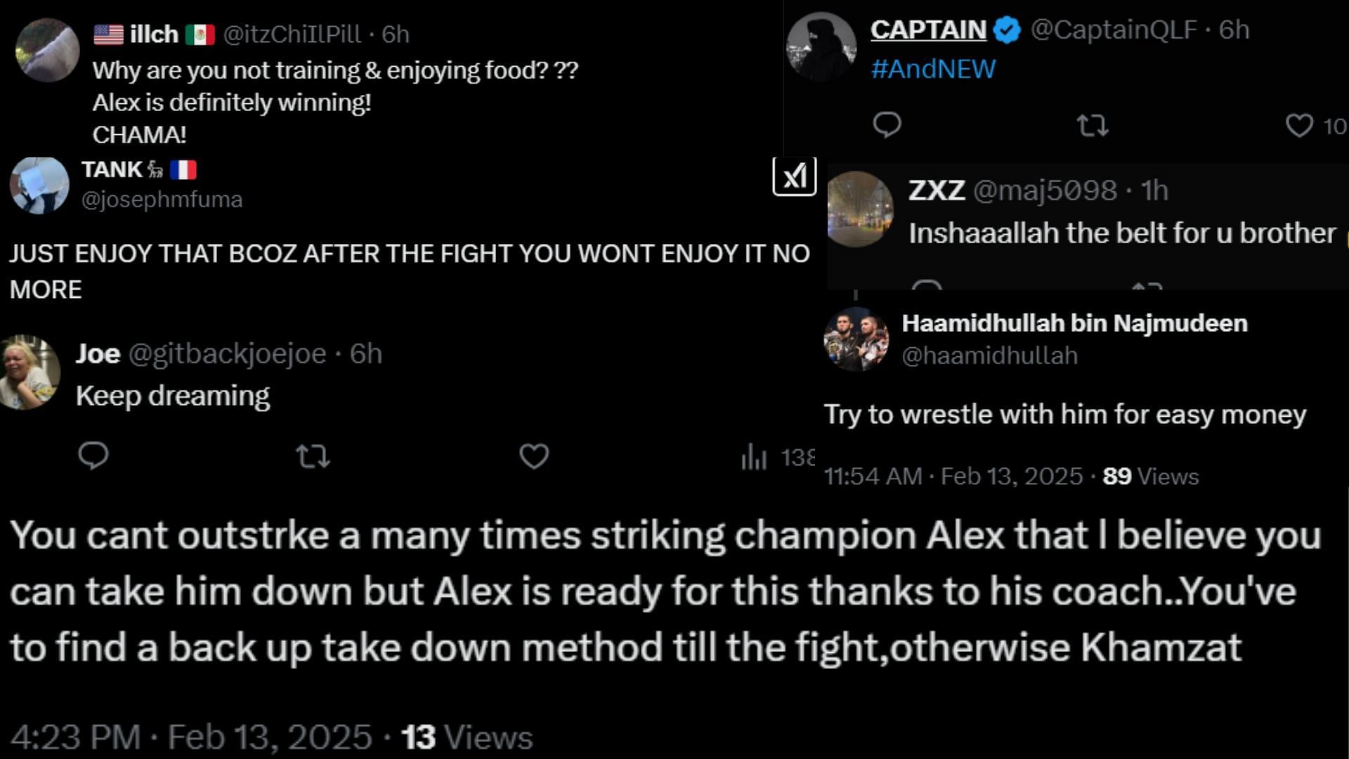 Fan reactions [Screenshot courtesy_Magomed Ankalaev&#039;s post on X ]