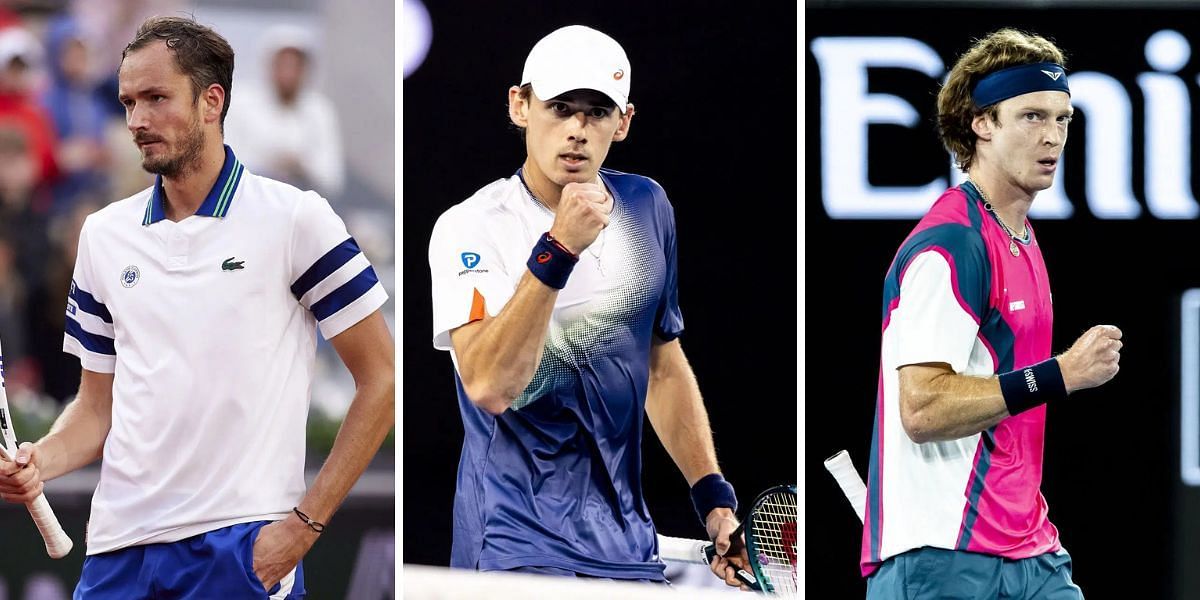 Daniil Medvedev, Alex de Minaur, and Andrey Rublev are the top three seeds at the Dubai Tennis Championships 2025. (Photos: Getty)