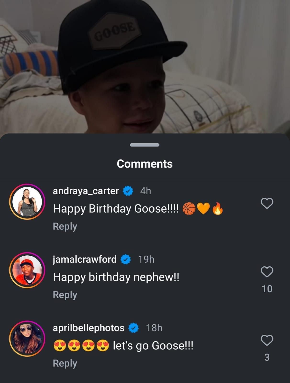 Jamal Crawford wishes Candace Parker&#039;s son a happy birthday. (Credits: Instagram/Candace Parker)