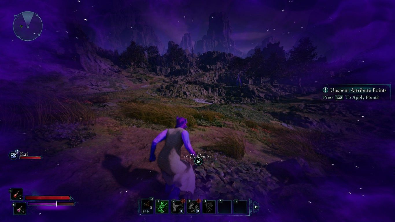 Invisibility is purple, apparently (Image via Sportskeeda || Obsidian Entertainment)