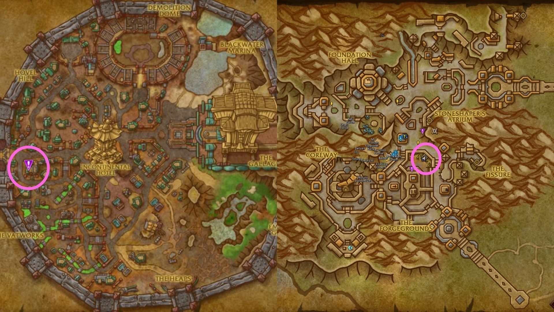 Look for the teleporter pads in these two locations (Image via Blizzard Entertainment)