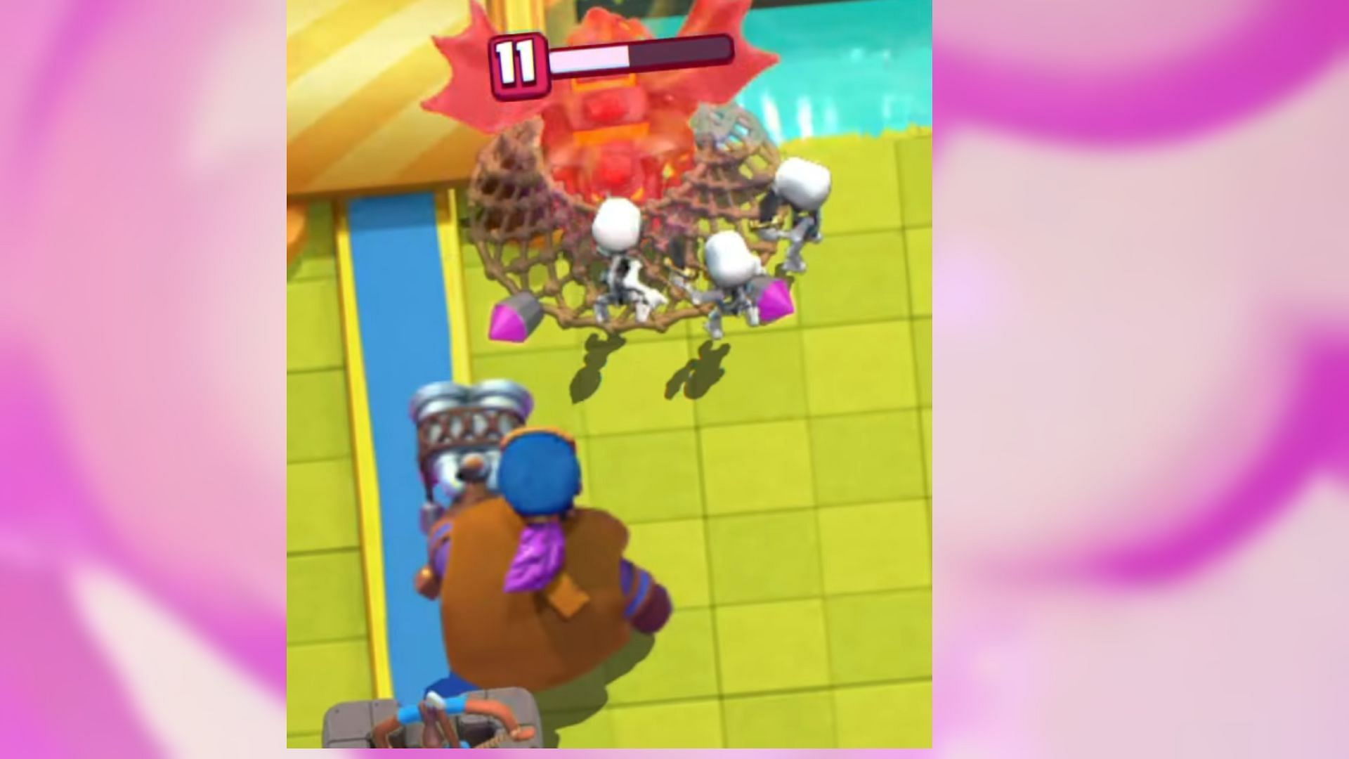 Lava Hound trapped in the Hunter&#039;s net (Image via Supercell)