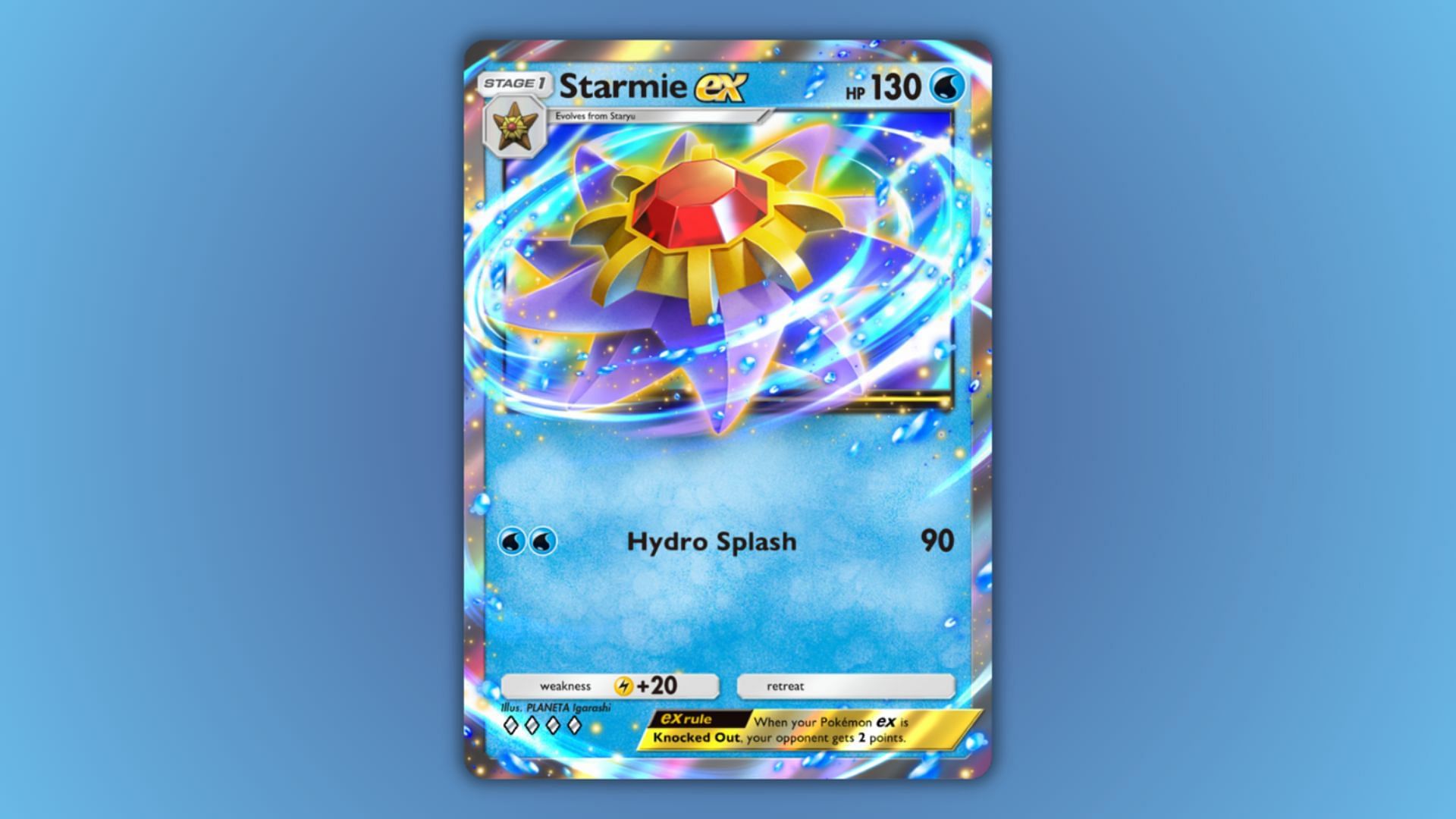 Starmie ex&#039;s card as seen in the game (Image via The Pokemon Company)