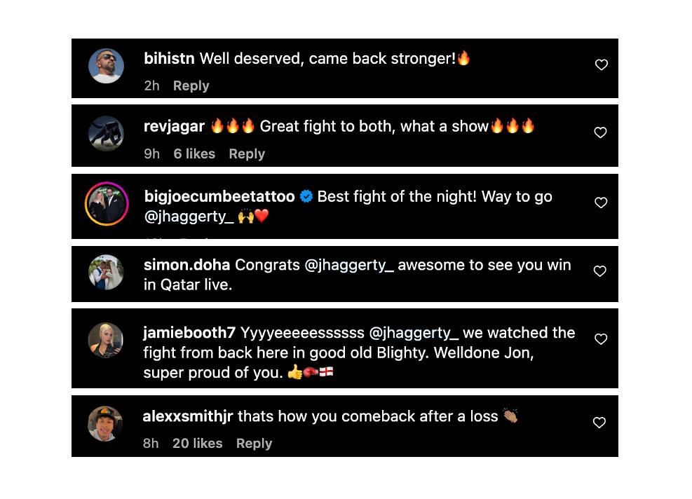 Screenshot of fans&#039; comments. [ONE Championship/Instagram]