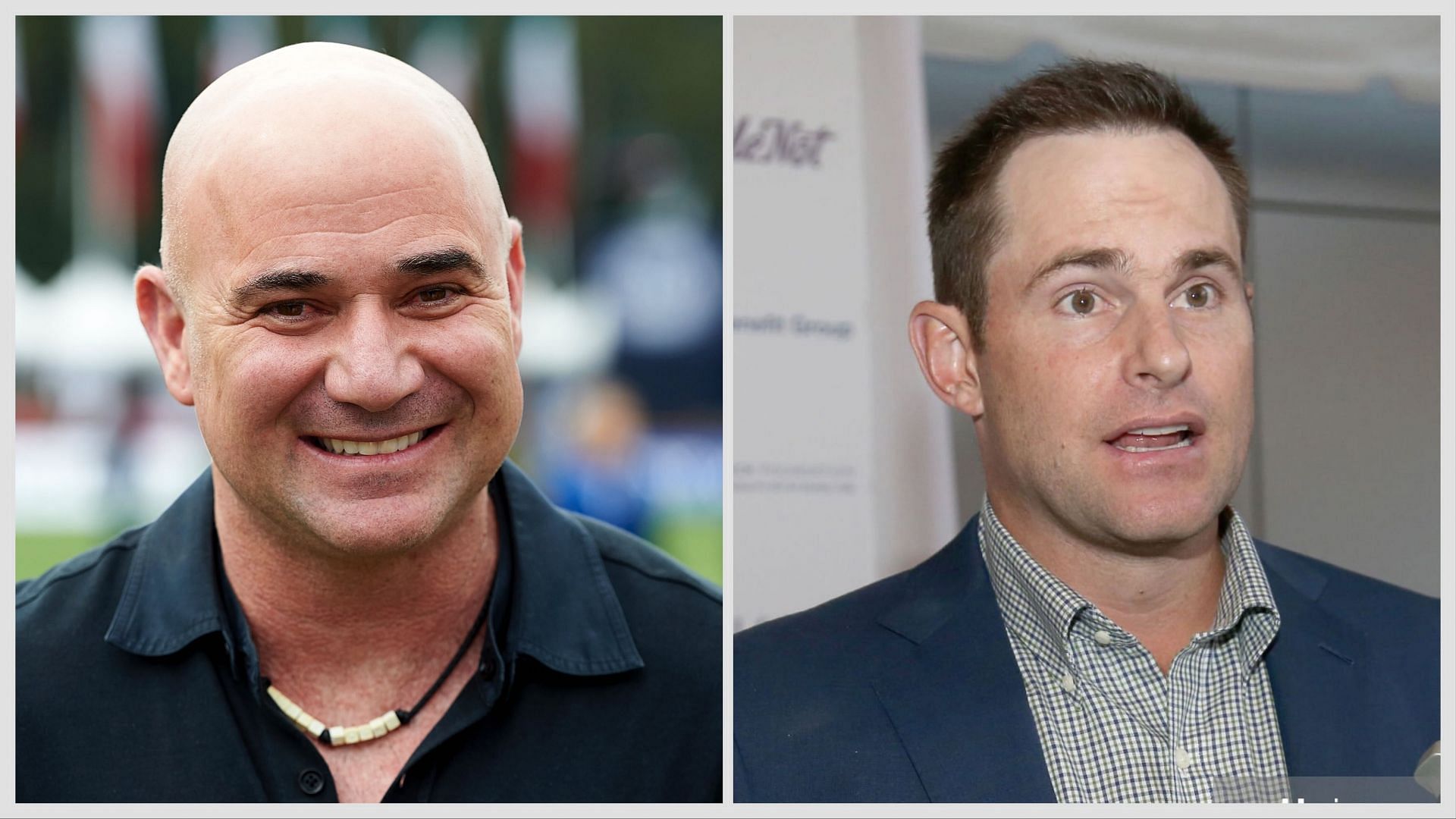 Andy Roddick (R) shows his frustration at Pickeball Slam in match against Andre Agassi (L), (Source: Getty Images)