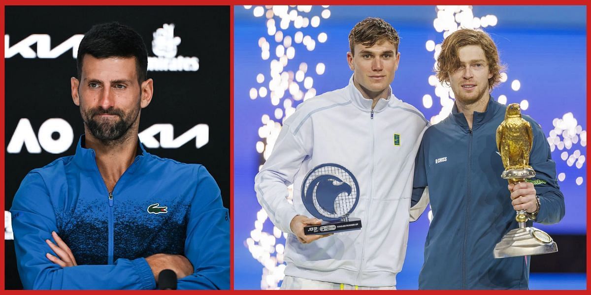 Novak Djokovic, Andrey Rublev and Jack Draper (Source: Getty)