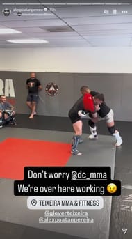 A screenshot of Alex Pereira's Instagram story