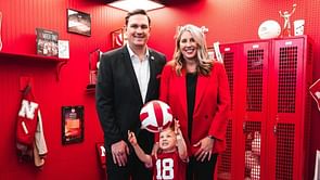 "What a ride it’s been" - Dani Busboom Kelly's husband Lane Kelly makes his feelings known as she takes over as the head coach of Nebraska Volleyball