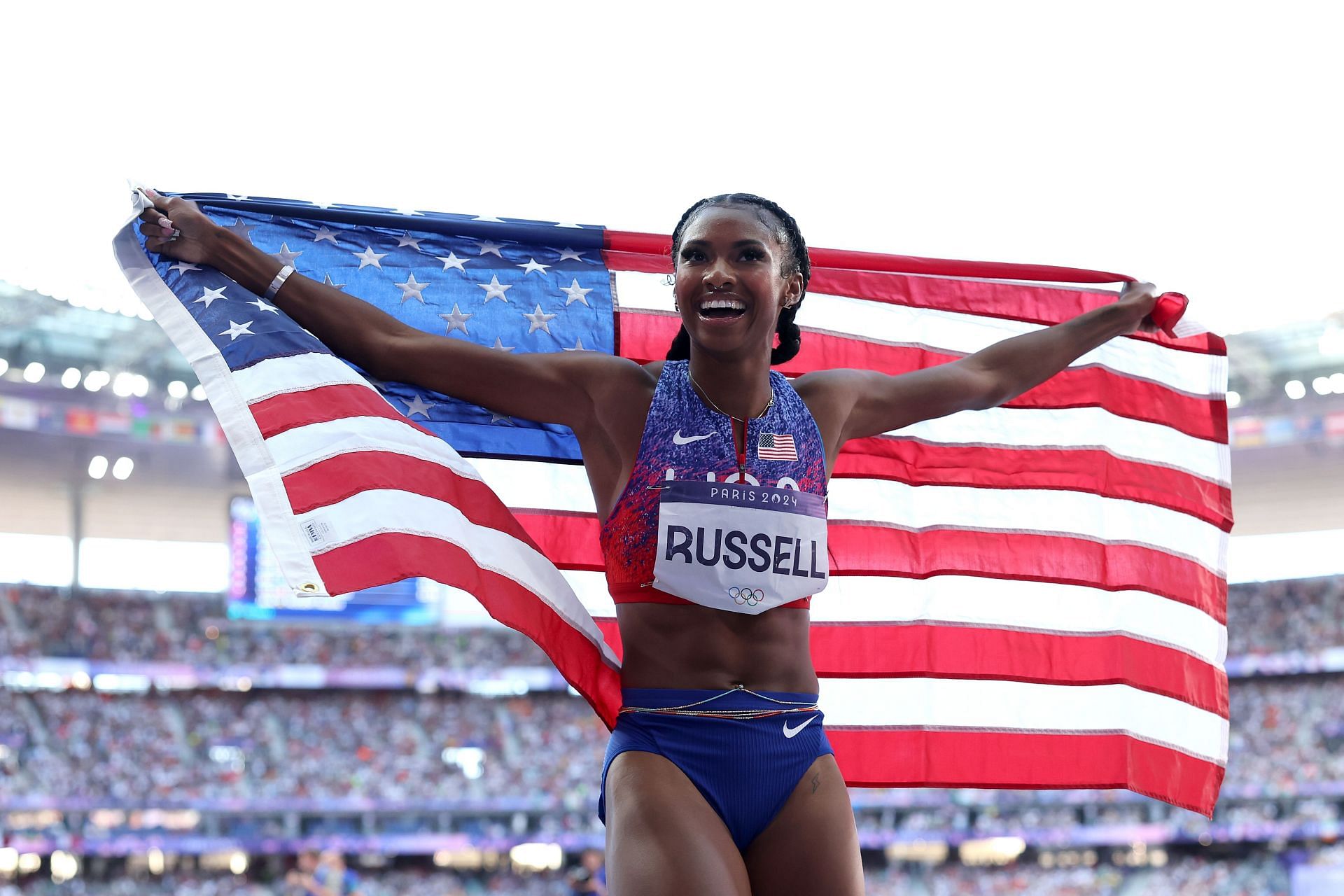 Masai Russell at Paris Olympics (Photo: Getty Images)