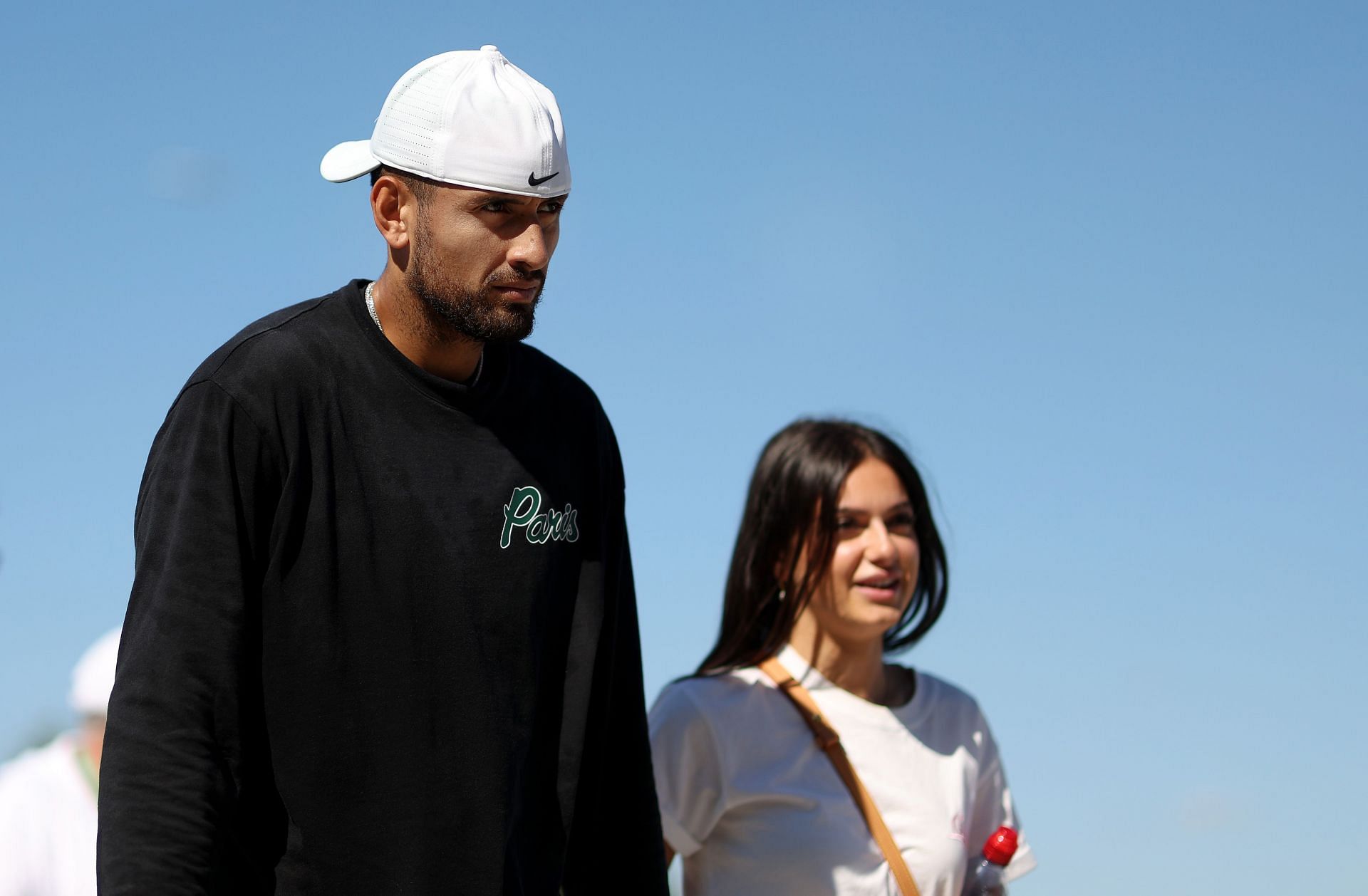 Nick Kyrgios with his partner Costeen Hatzi. Source: Getty