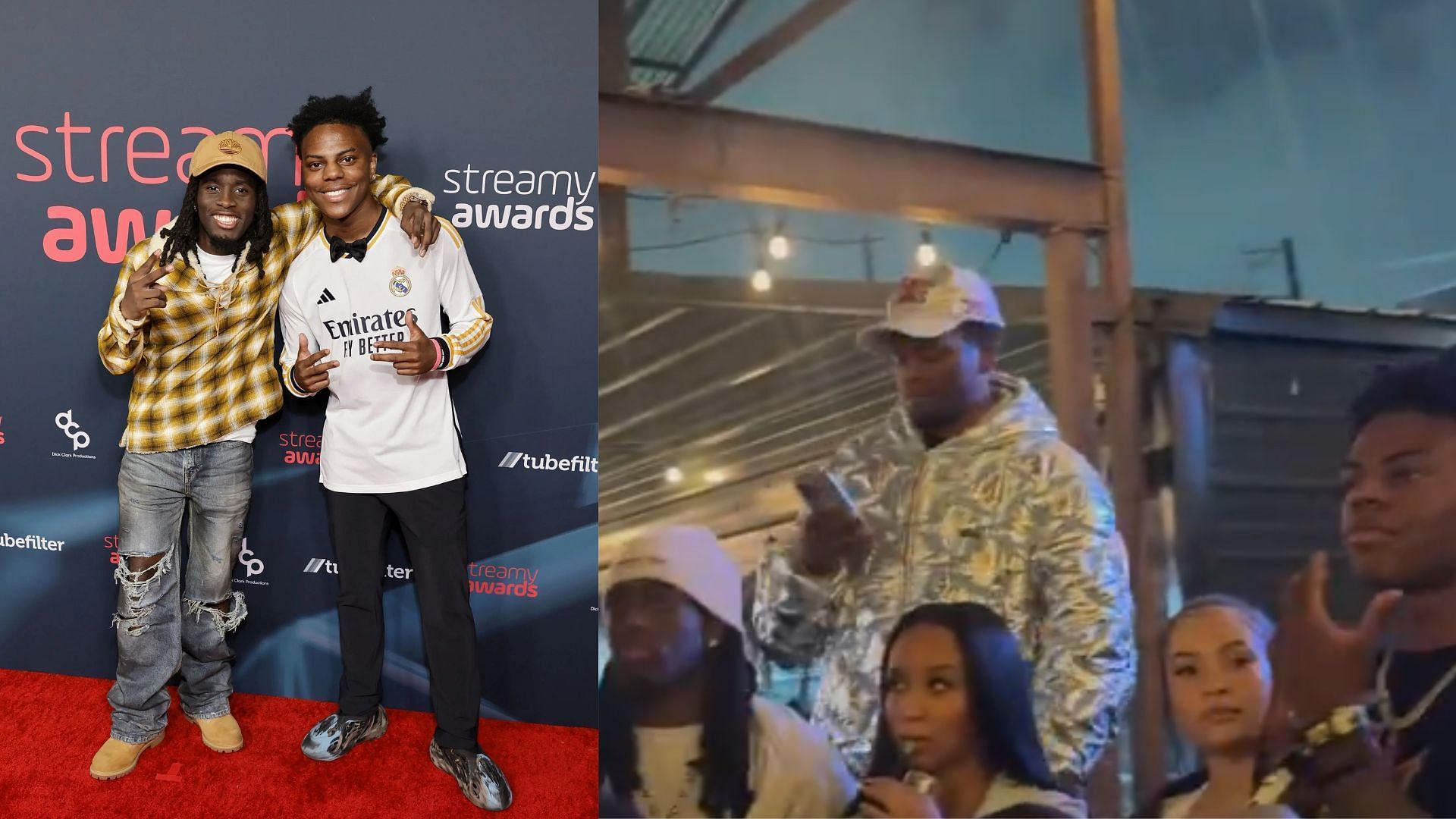 Kai Cenat and IShowSpeed were together at a star-studded Super Bowl (Images via Getty, @IShowSpeedHQ/X