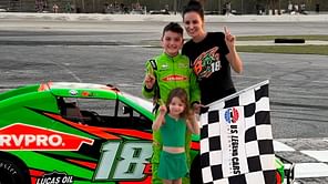 Kyle Busch’s wife Samantha drops 4-word reaction for daughter Lennix’s adorable moment with Brexton at victory lane