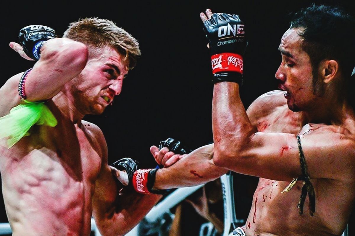 Jonathan Haggerty (L) elbows Sam-A | Image credit: ONE Championship