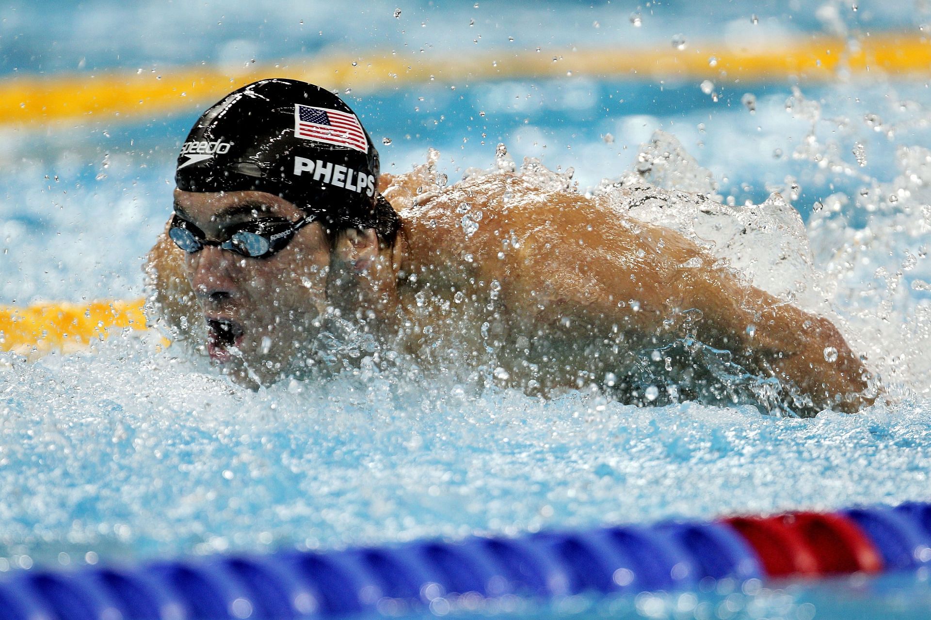 Phelps during the 100m butterfly semis on the 14th day of 2011 World Aquatics Swimming Championships (Image via: Getty Images)