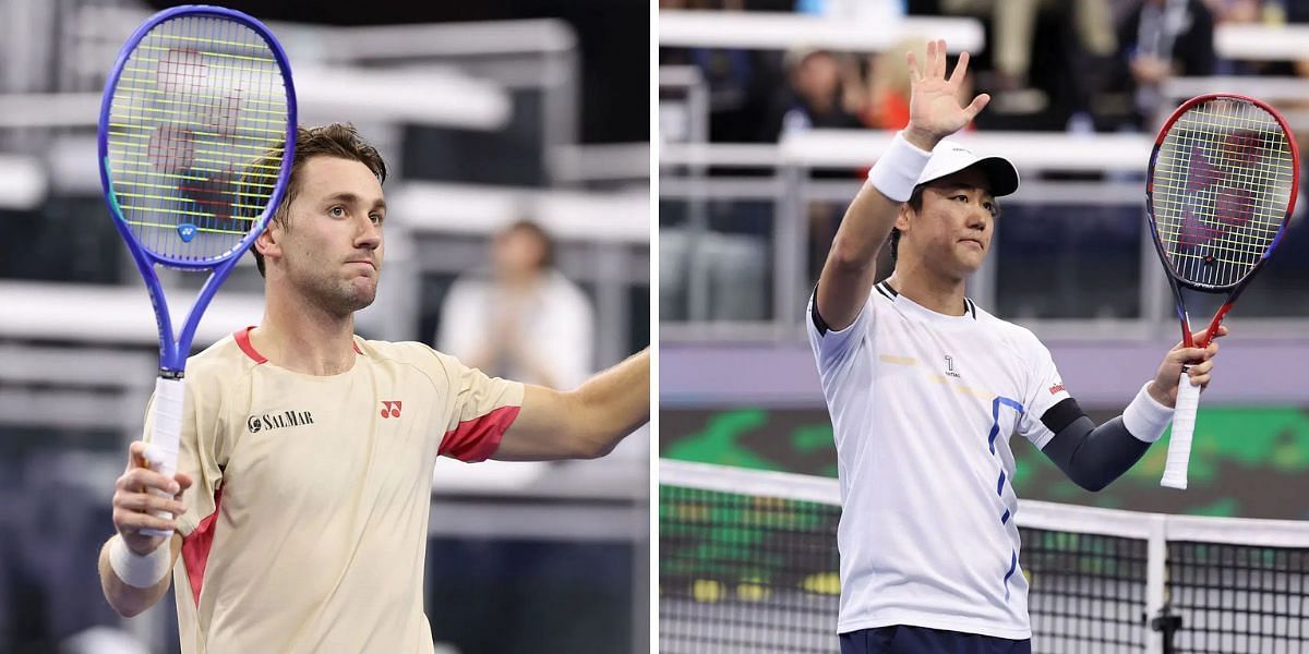 Casper Ruud (L) vs Yoshihito Nishioka (R) Preview, (Source: Getty Images)