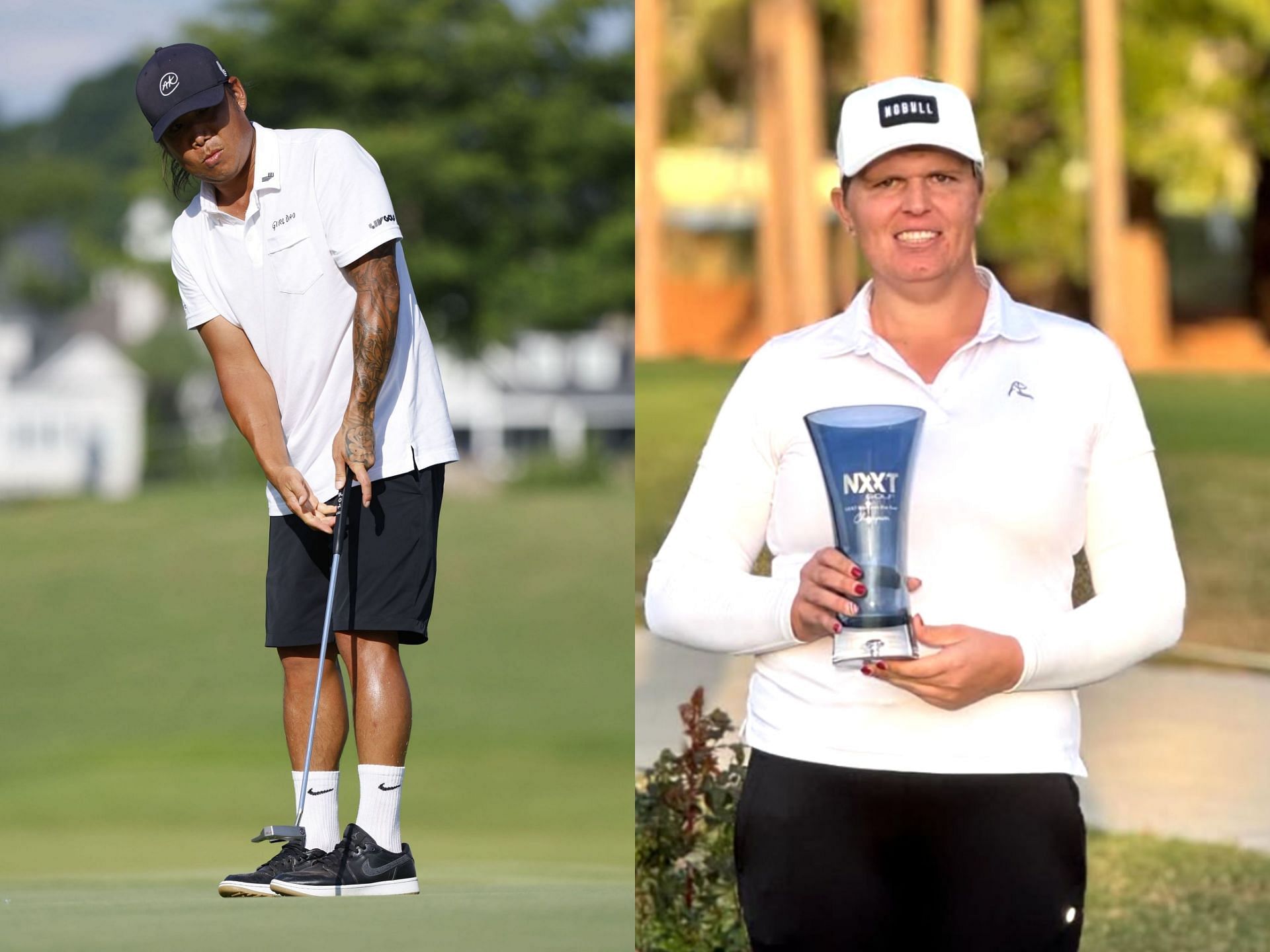 Anthony Kim and Hailey Davidson (Image via Getty and Haileydgolf)