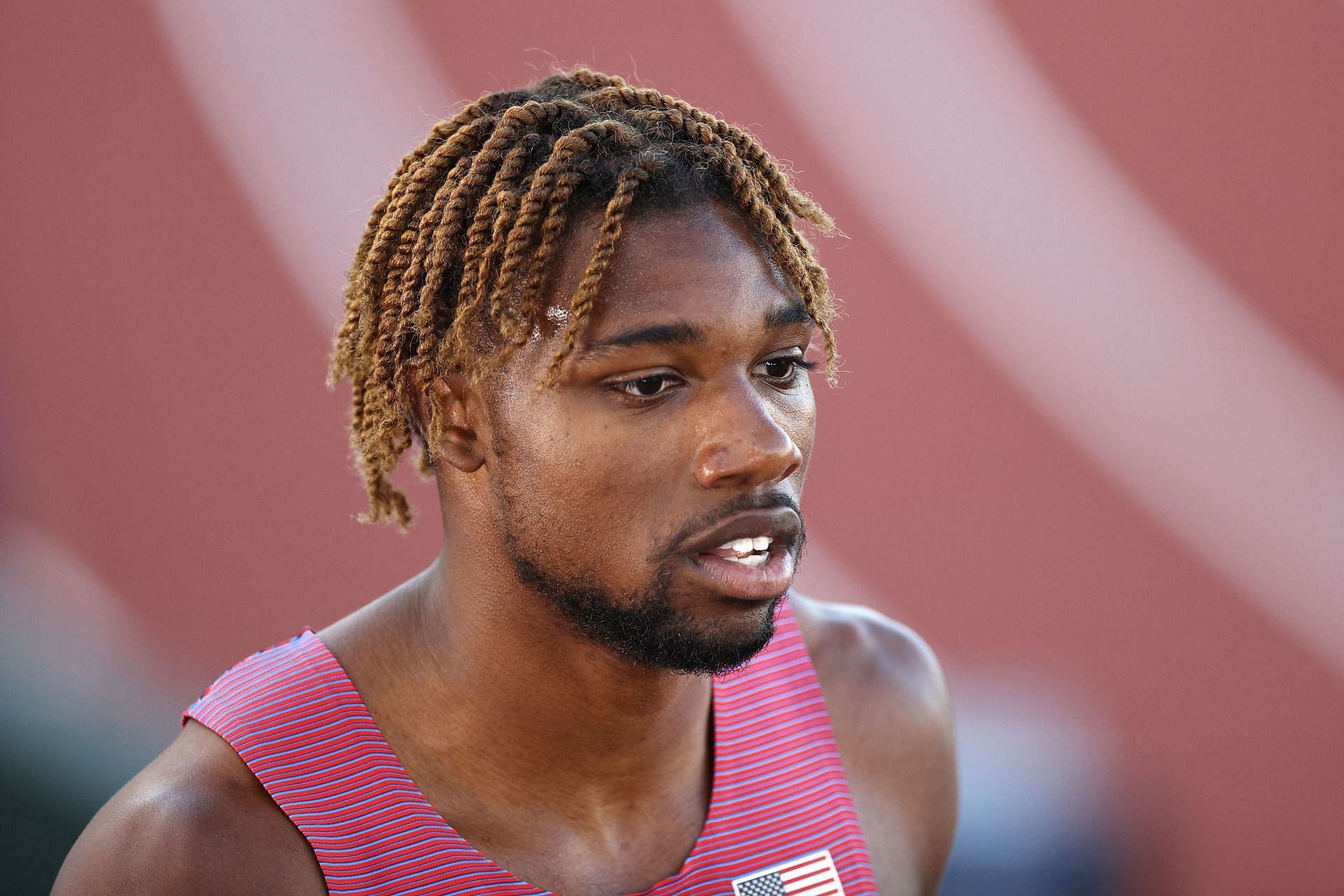 Noah Lyles during the Men&#039;s 200m semifinals on day five of the 2022 World Athletics Championships in Oregon (Image via: Getty Images)