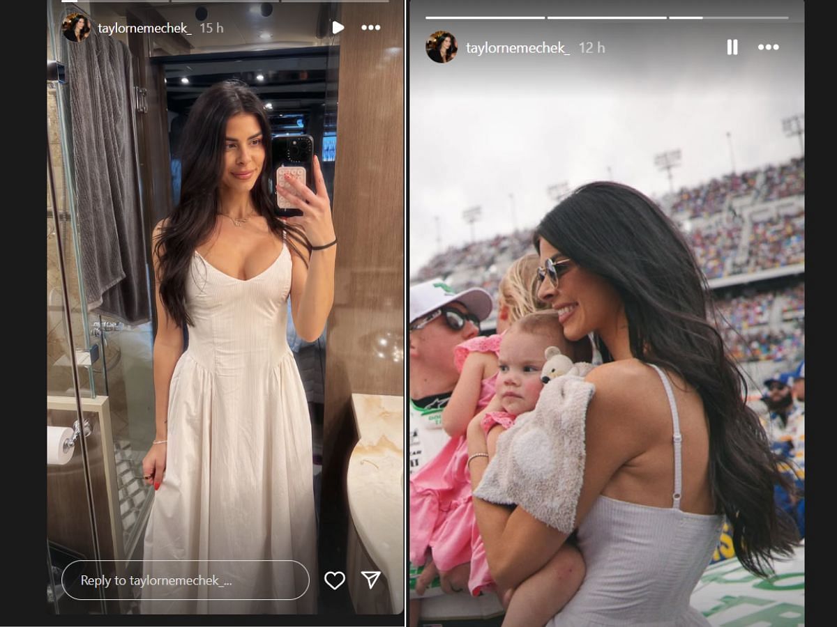 Taylor Nemechek stuns in white dress at Daytona (Image via Instagram/ @taylornemechek_)