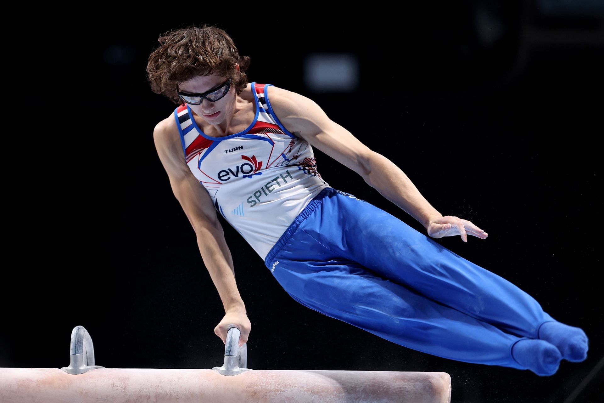 Stephen Nedorosci competing for the United States in the pommel horse exercises event (Image via: Getty Images)