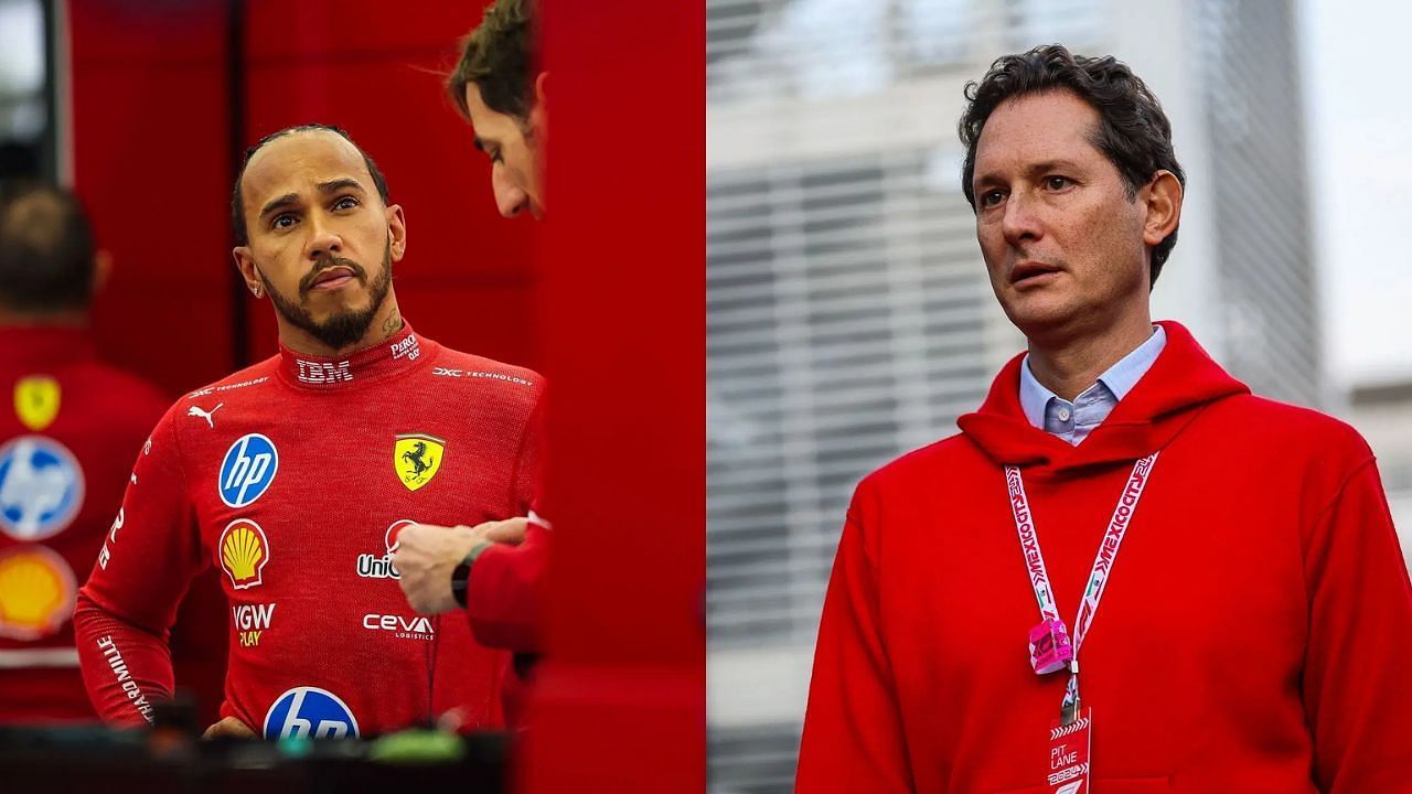 Lewis Hamilton [L] John Elkann [R] [Image Source: Getty]