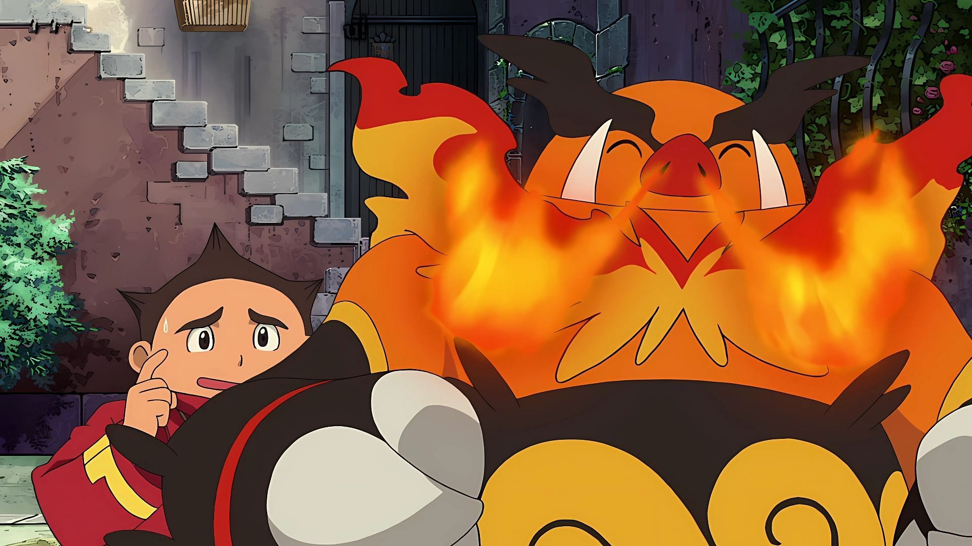 Emboar in the anime (Image via The Pokemon Company)