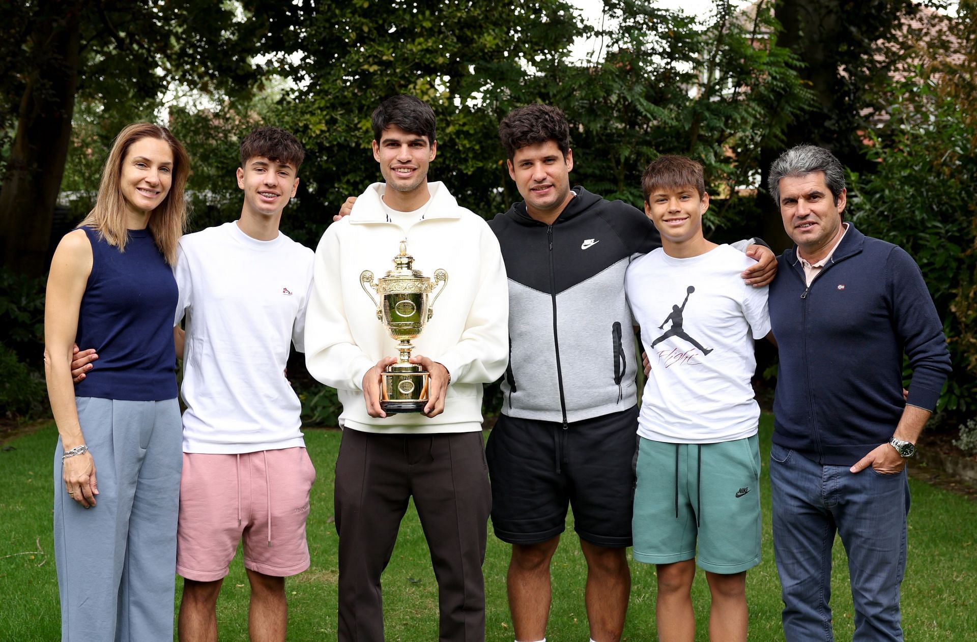  Alcaraz pictured with his family at the 2024 Wimbledon Championships - Image Source: Getty