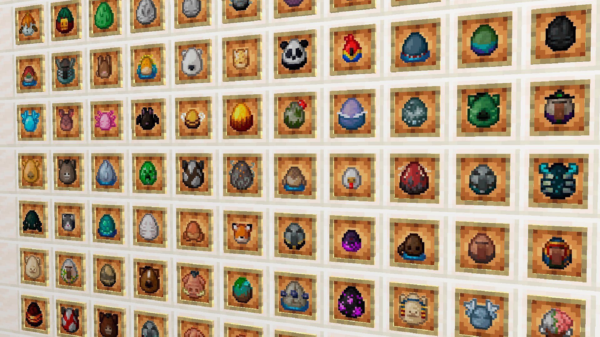 All the spawn eggs in Minecraft have been given a new design since the old patterns were not distinct enough (Image via Mojang Studios)