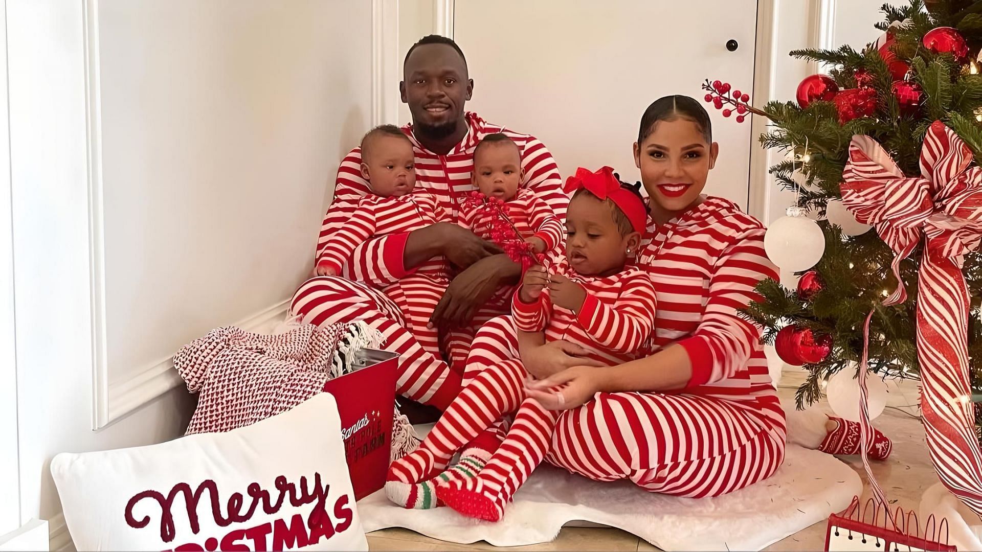 Usain Bolt with his family/ Source: Instagram/ @kasi.b