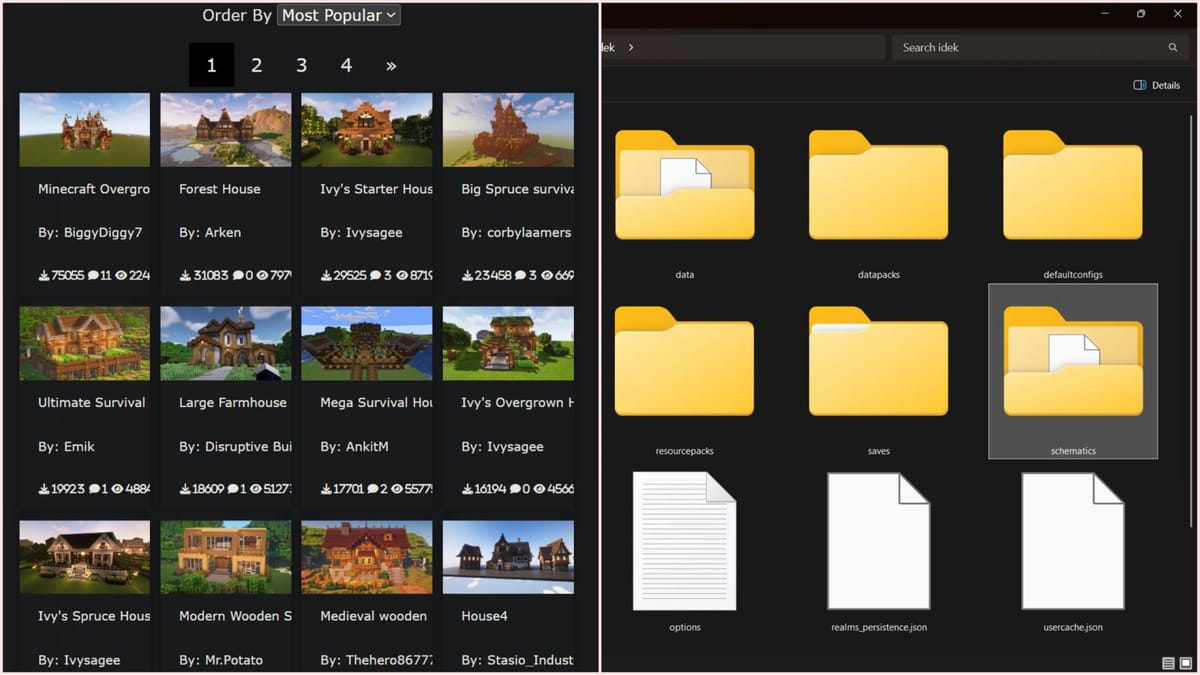 HOW TO BUILD HOUSES IN MINECRAFT USING BLUEPRINTS visual data 2