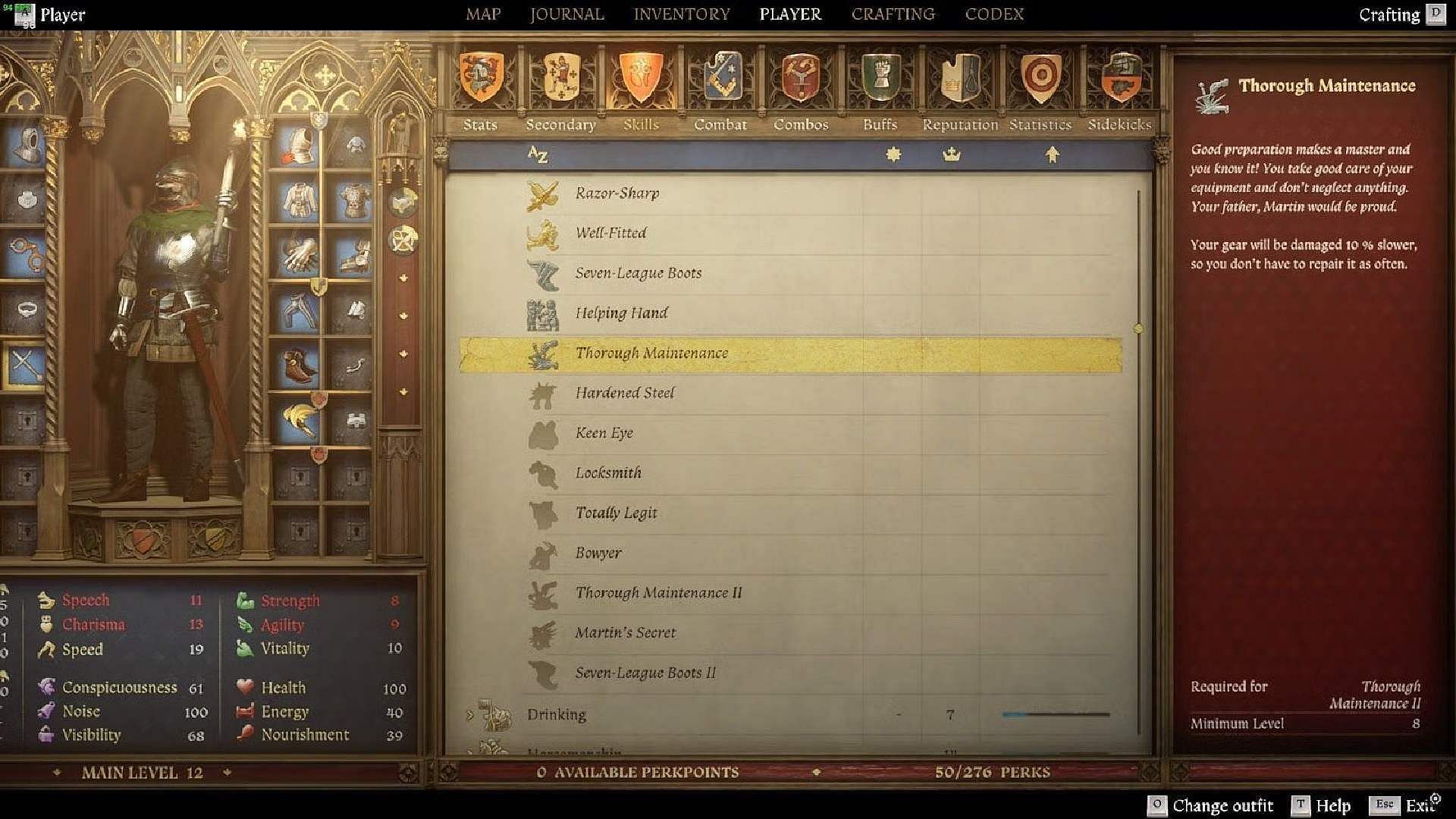 Best perks and skills for Armour (Image via Warhorse Studios)