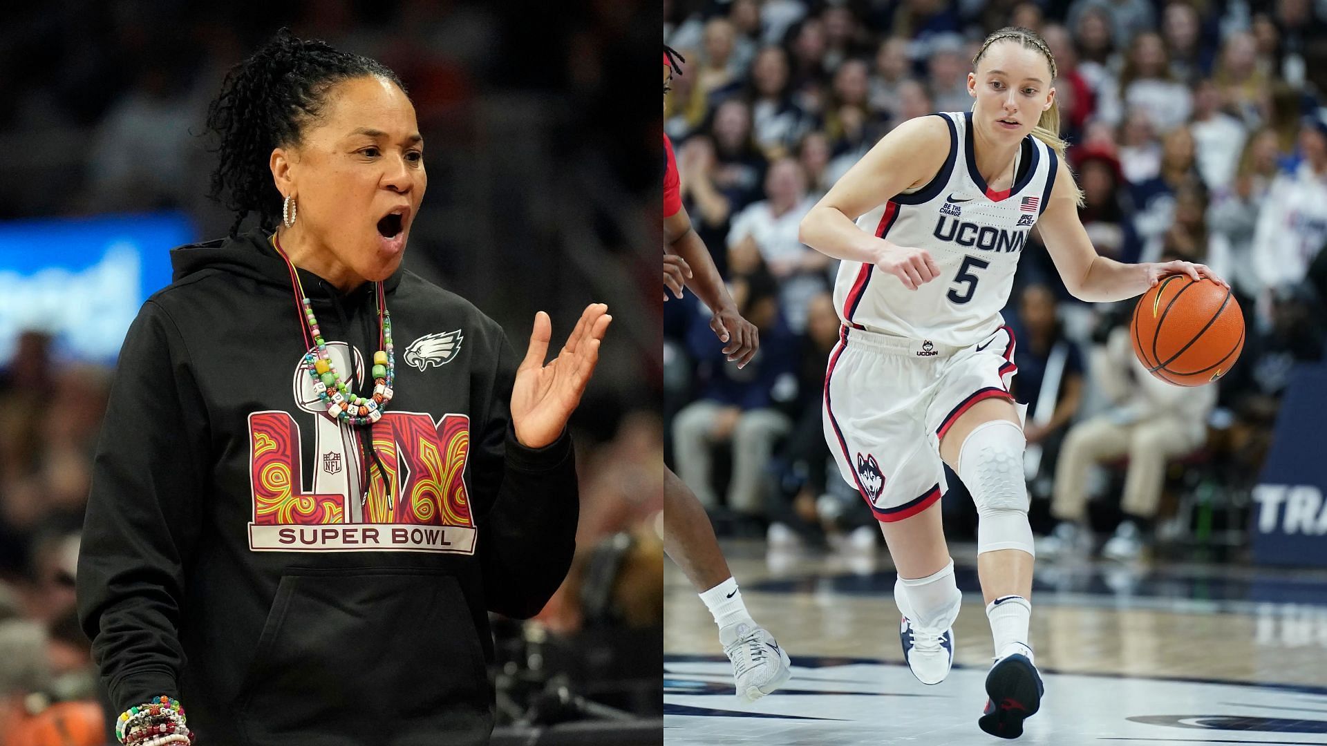 Dawn Staley and Paige Bueckers