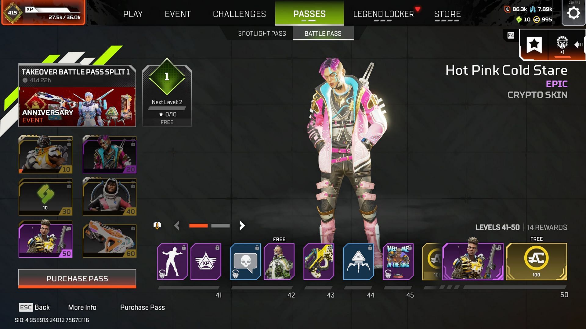 Apex Legends Season 24 Split 1 Battle Pass Levels 41-50 (Image via Sportskeeda Gaming/EA)