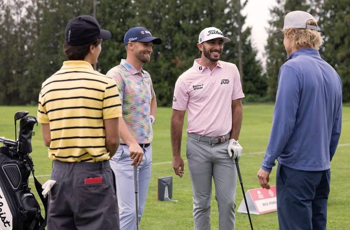 Wyndham Clark, Max Homa, Owen Wilson and Peter Dager (Image via NUCLR Golf&#039;s X account)