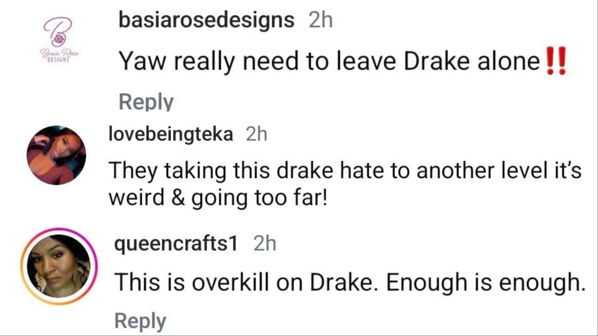 Netizens reacted as RIP Drake coffin is now trending (Image via Instagram / @basiarosedesigns / @basiarosedesigns / @queencrafts1)