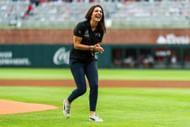 Katherine Legge at the Cleveland Guardians v Atlanta Braves game - Source: Getty