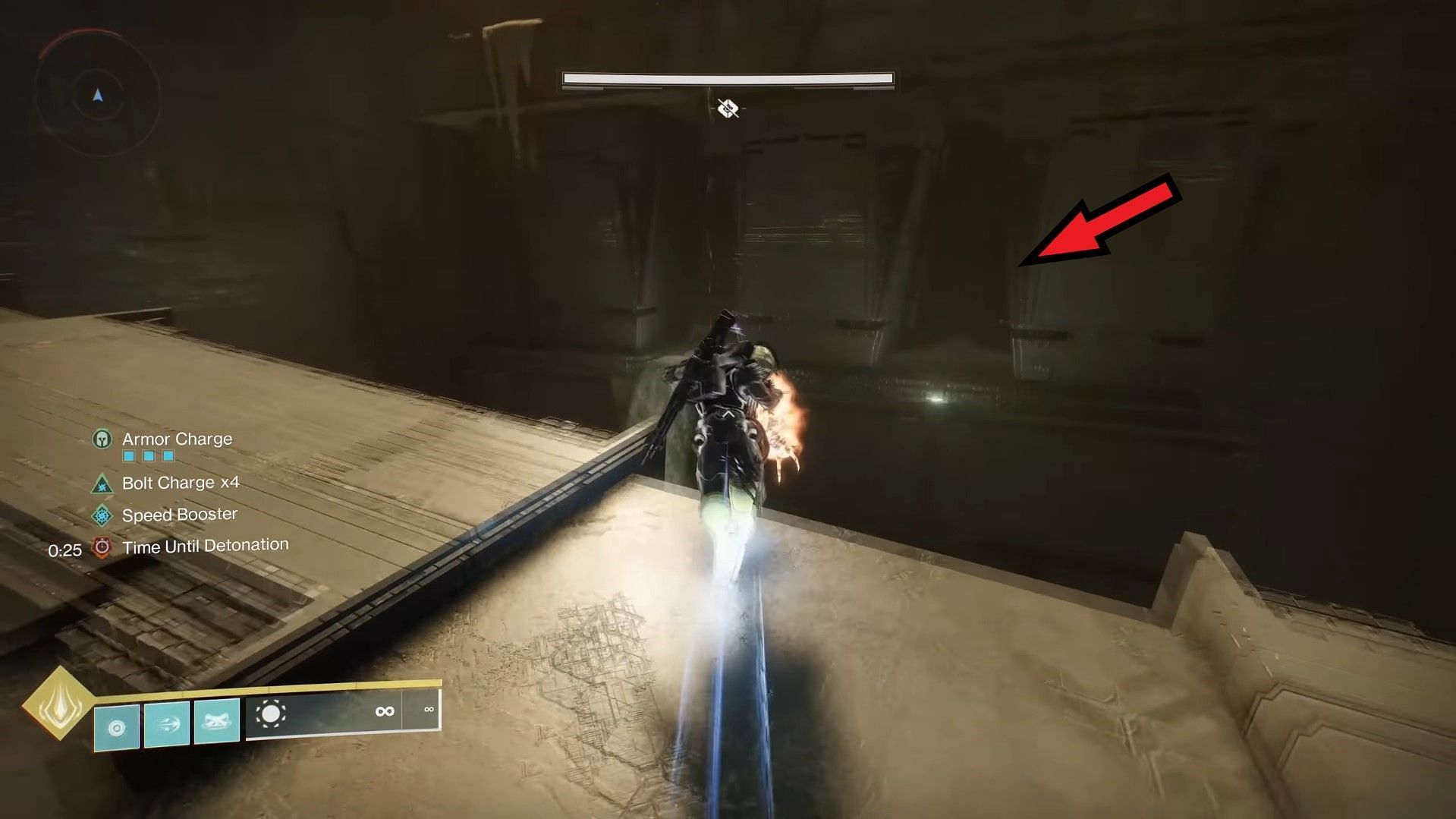 Path to be followed while carrying Worm (Image via Bungie)