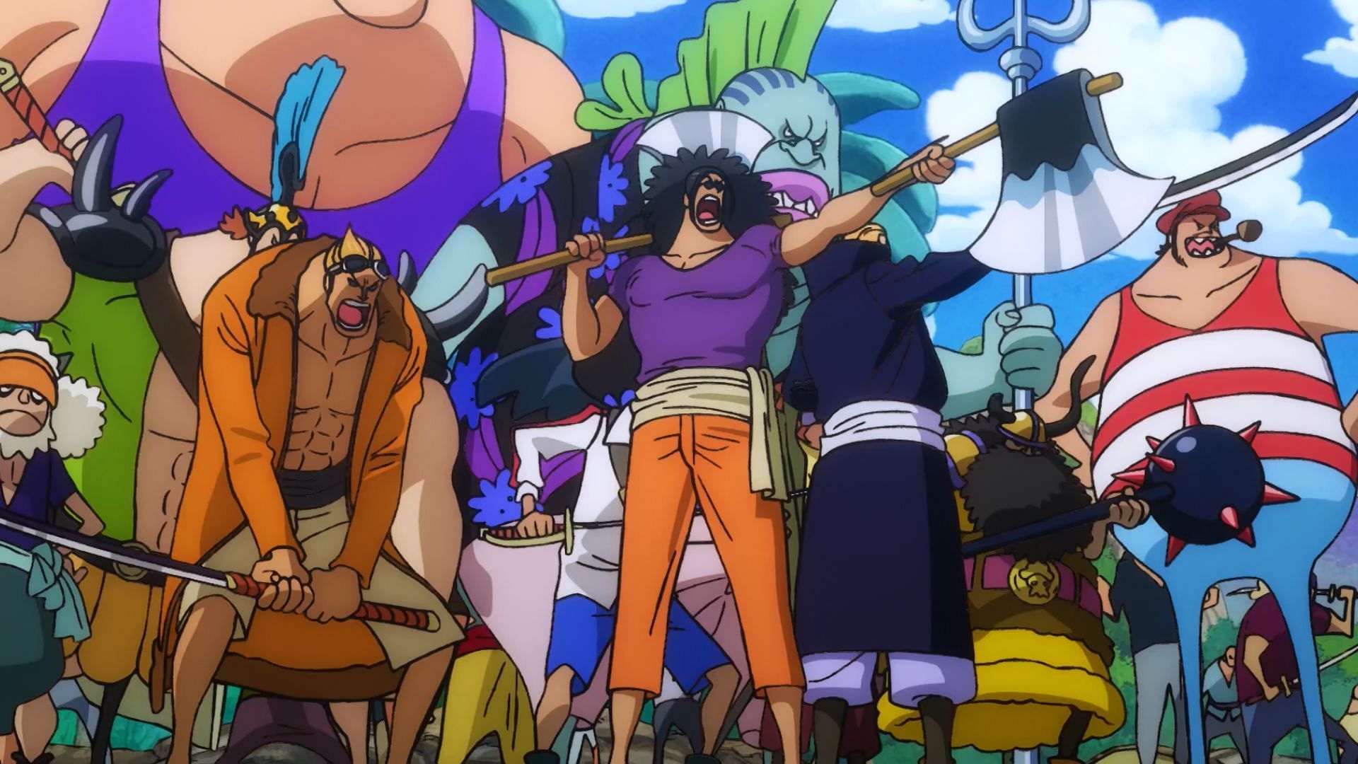 Scopper Gaban&#039;s introduction sets up a true show of the Roger Pirates&#039; strength in One Piece chapter 1140 (Image via Toei Animation)