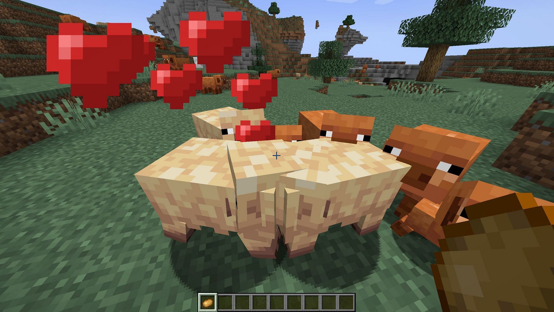 Animals can be bred to gain a few XP points (Image via Sportskeeda Gaming/Mojang Studios)